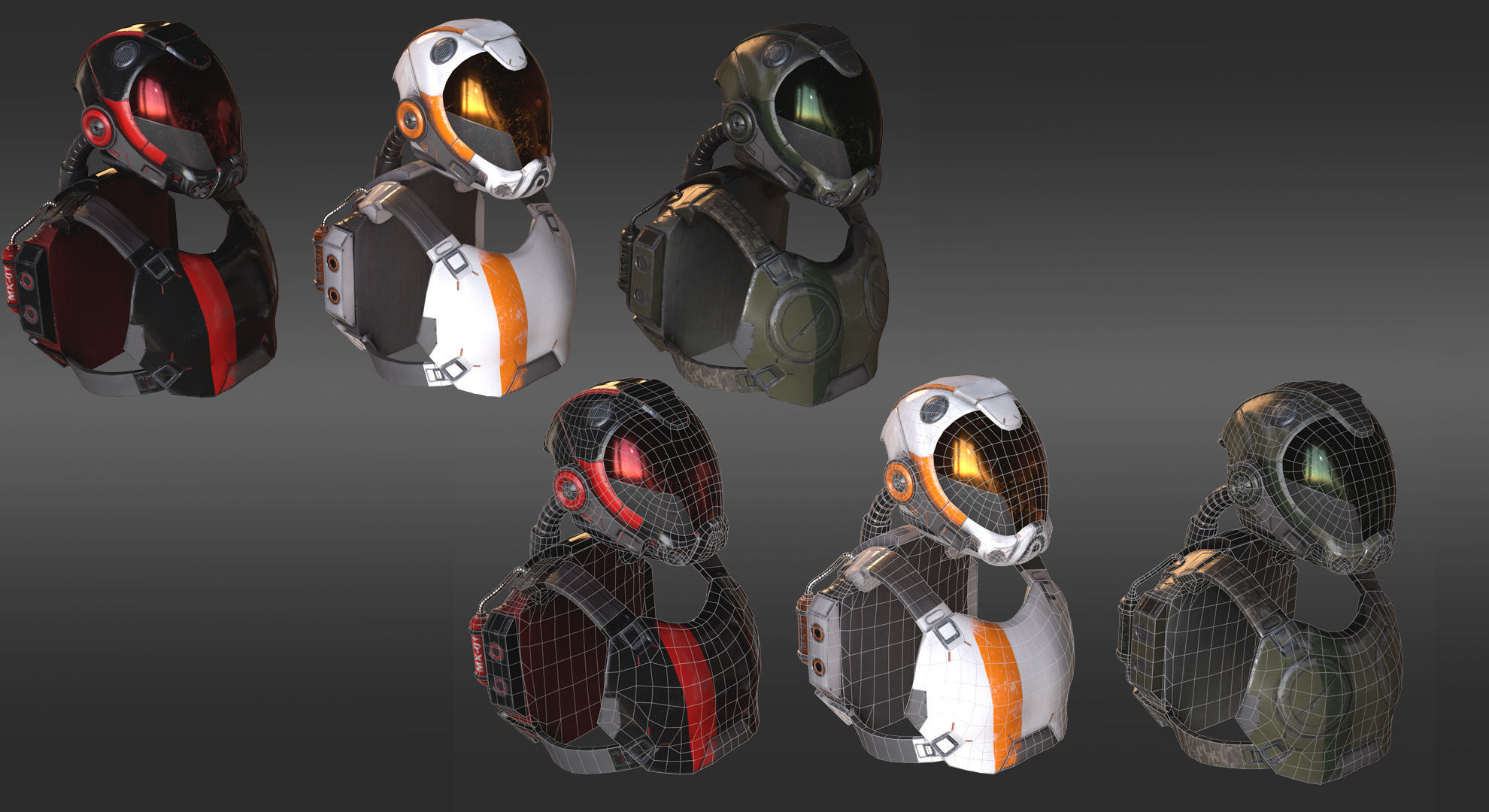 MX01 Sci-Fi Suit Male Low-poly 3D model_8