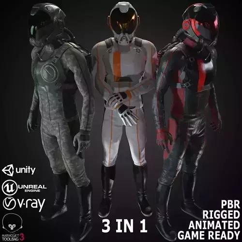 MX01 Sci-Fi Suit Male Low-poly 3D model