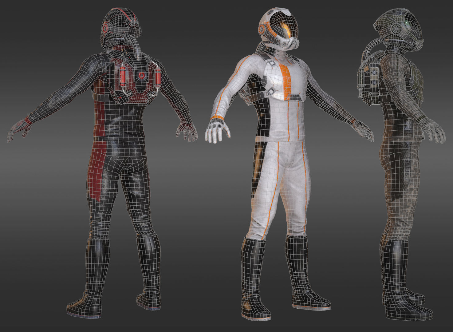 MX01 Sci-Fi Suit Male Low-poly 3D model_7