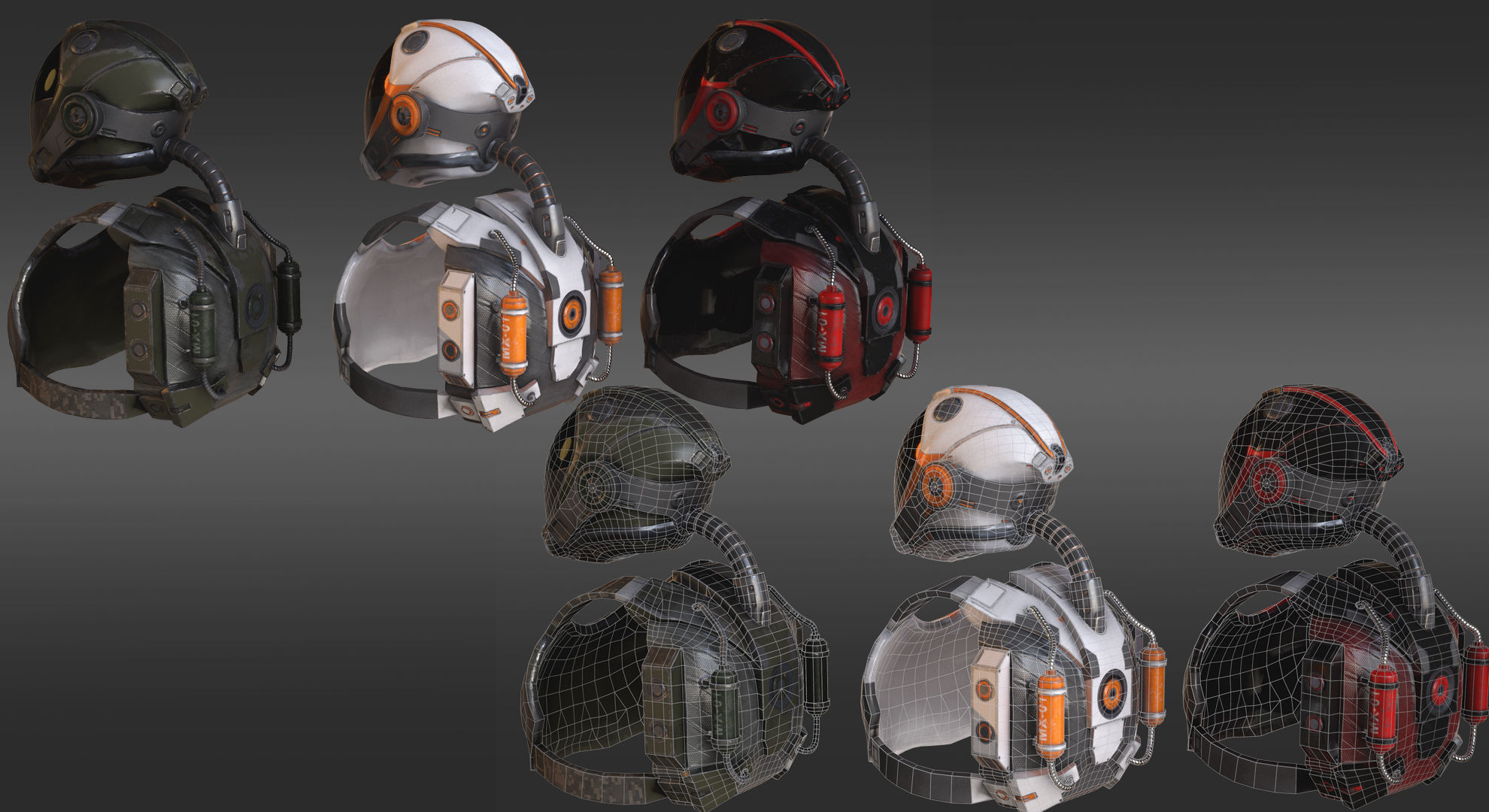 MX01 Sci-Fi Suit Male Low-poly 3D model_9