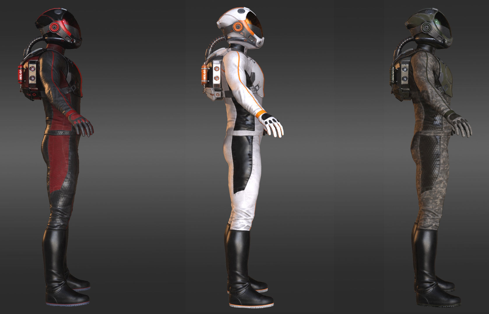 MX01 Sci-Fi Suit Male Low-poly 3D model_6