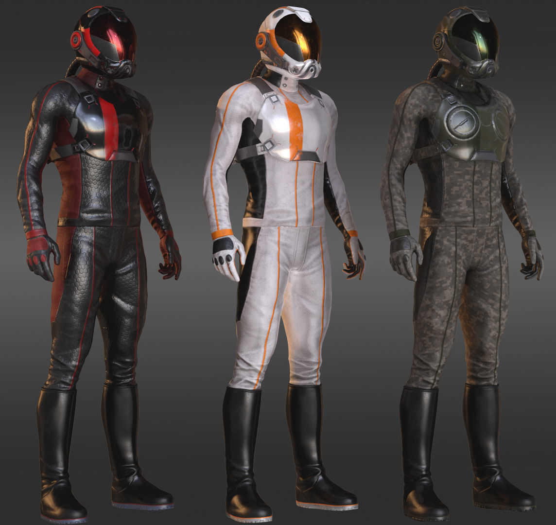 MX01 Sci-Fi Suit Male Low-poly 3D model_3
