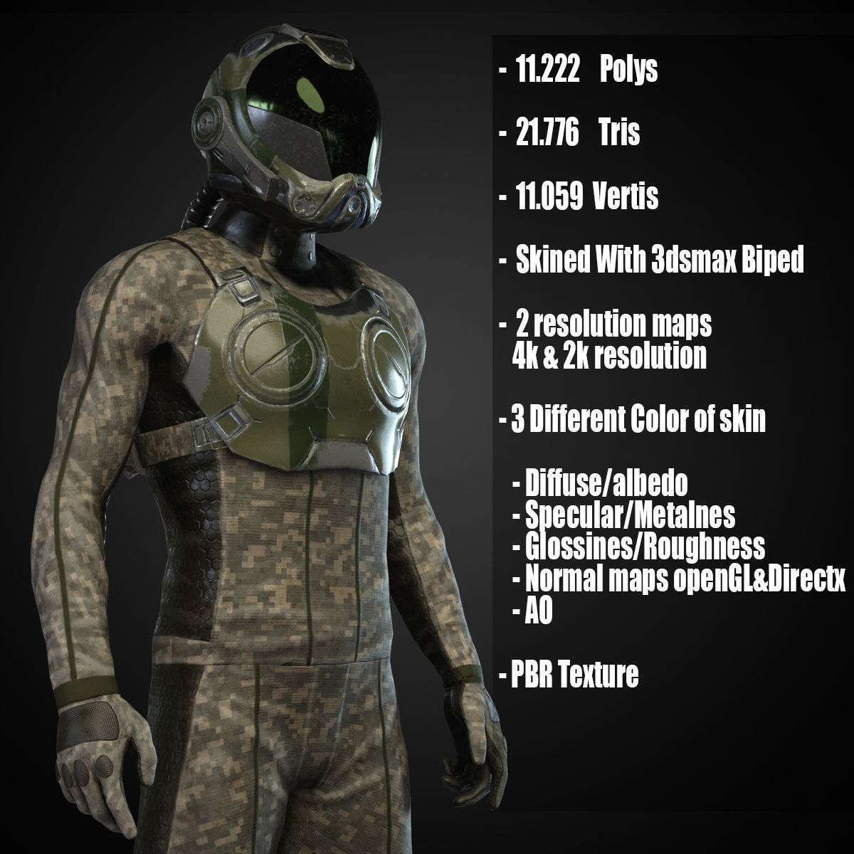 MX01 Sci-Fi Suit Male Low-poly 3D model_2