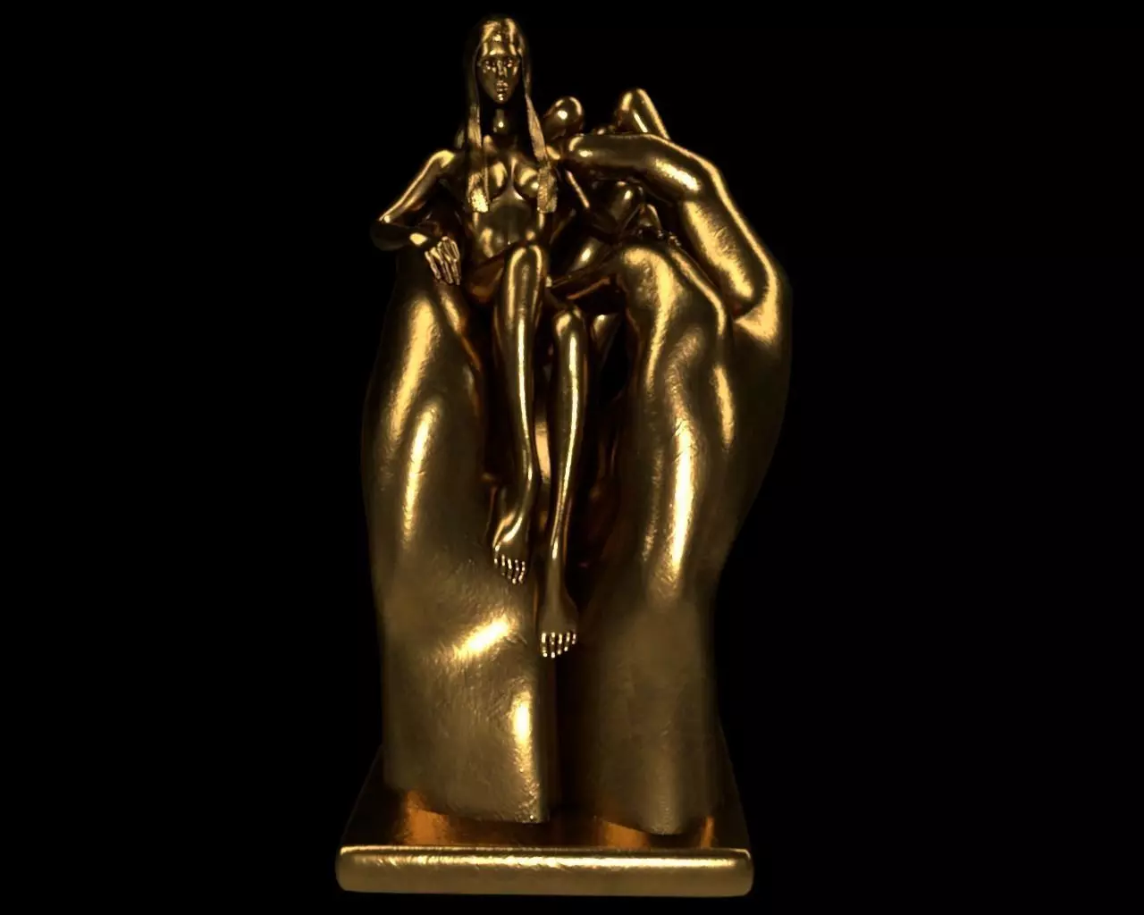 Beloved mini statue or bookend 3D model_0