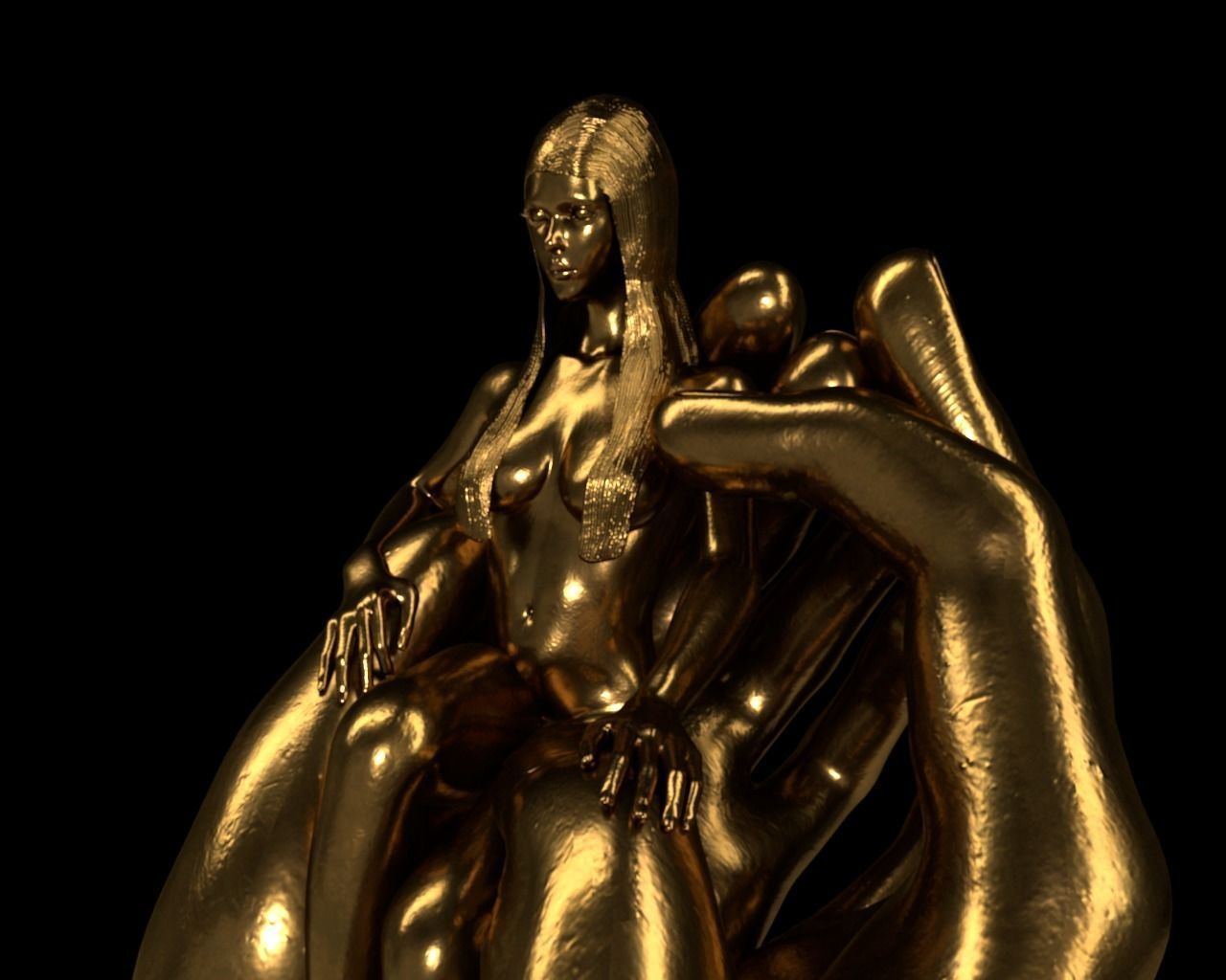 Beloved mini statue or bookend 3D model_2