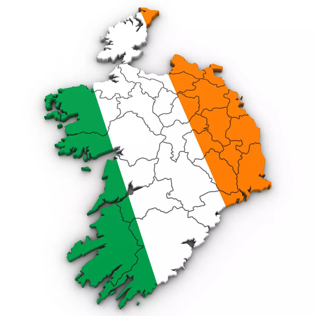 3d Political Map of Ireland 3D model_0