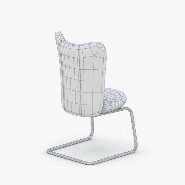 1301 - Office Chair Low-poly 3D model_3