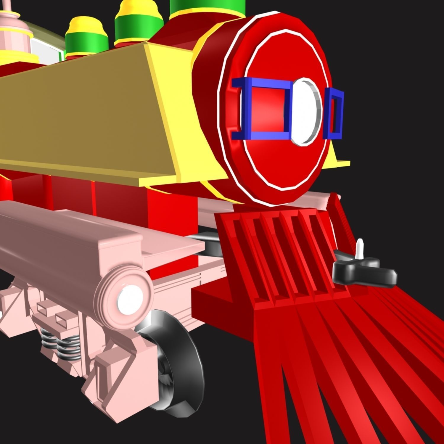 Toy Train Engine 02 3D model_12