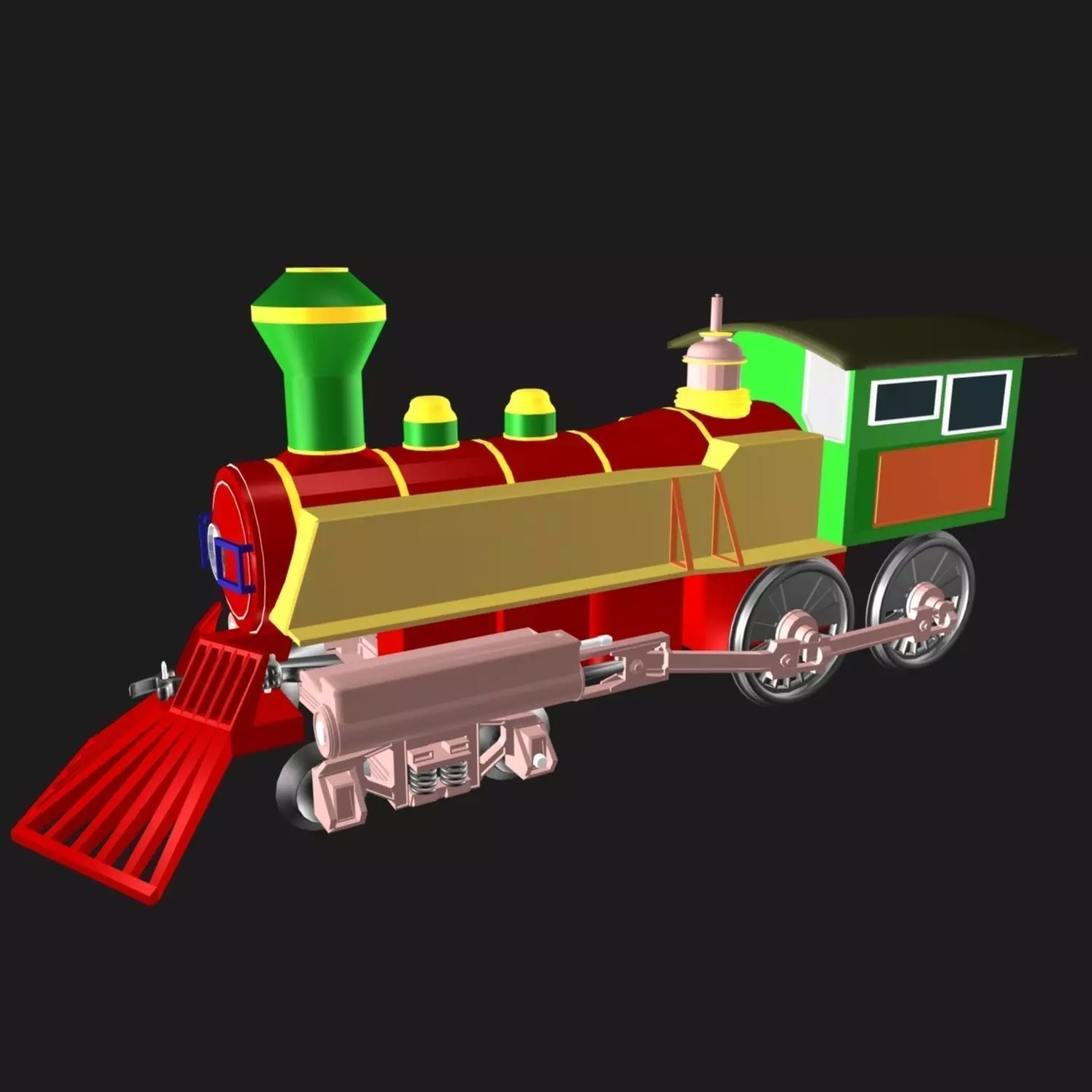 Toy Train Engine 02 3D model_0