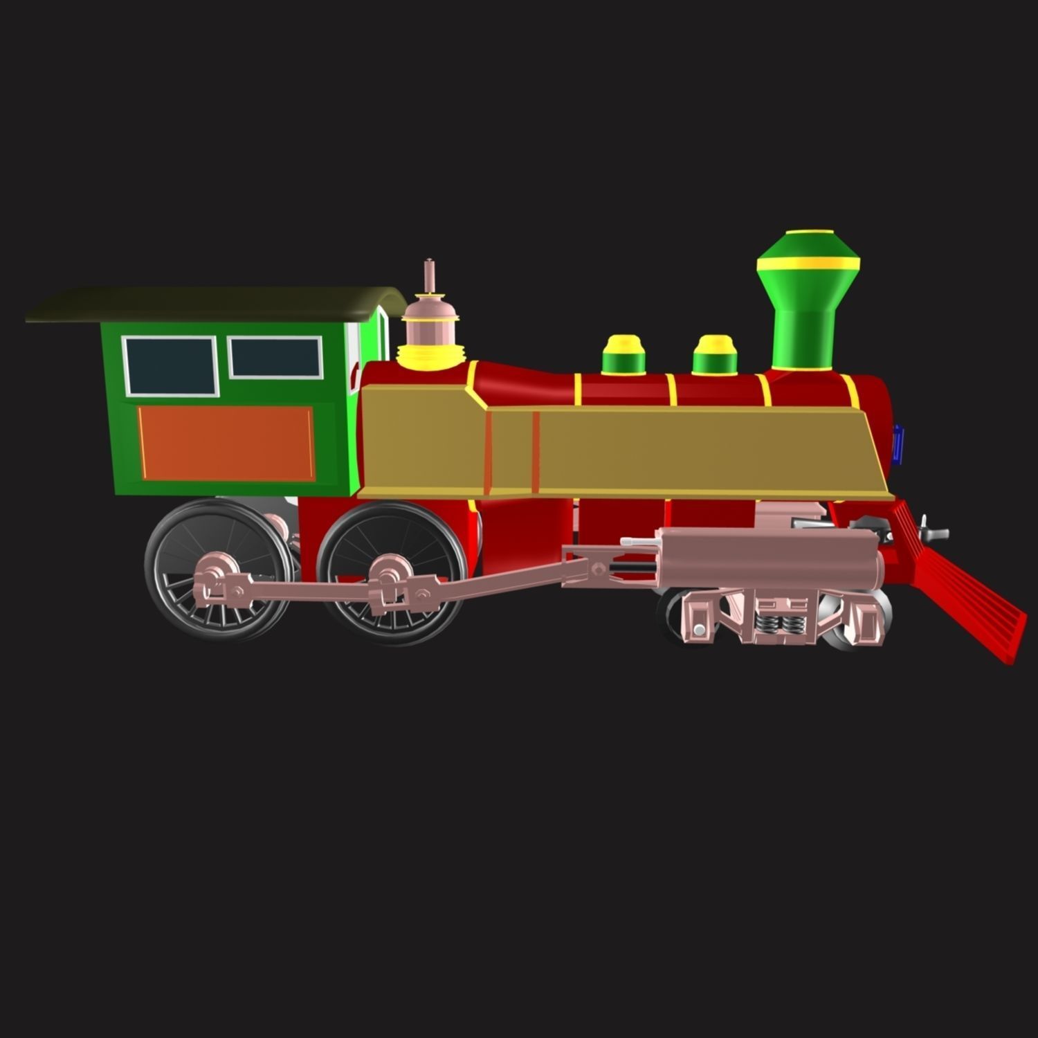 Toy Train Engine 02 3D model_5