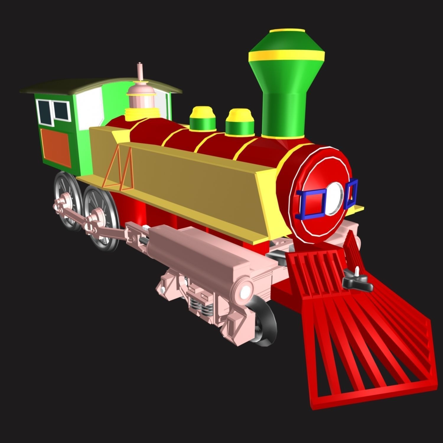 Toy Train Engine 02 3D model_3