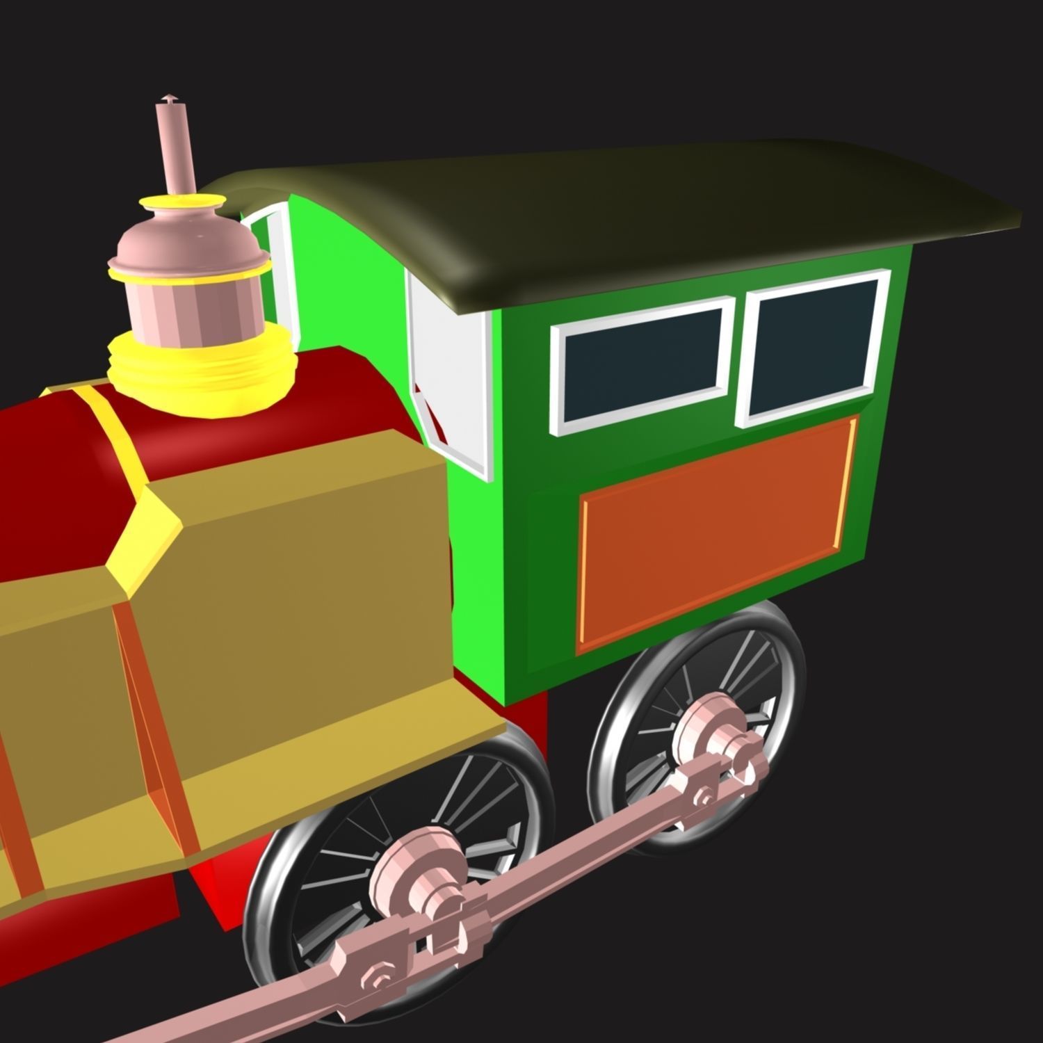 Toy Train Engine 02 3D model_10