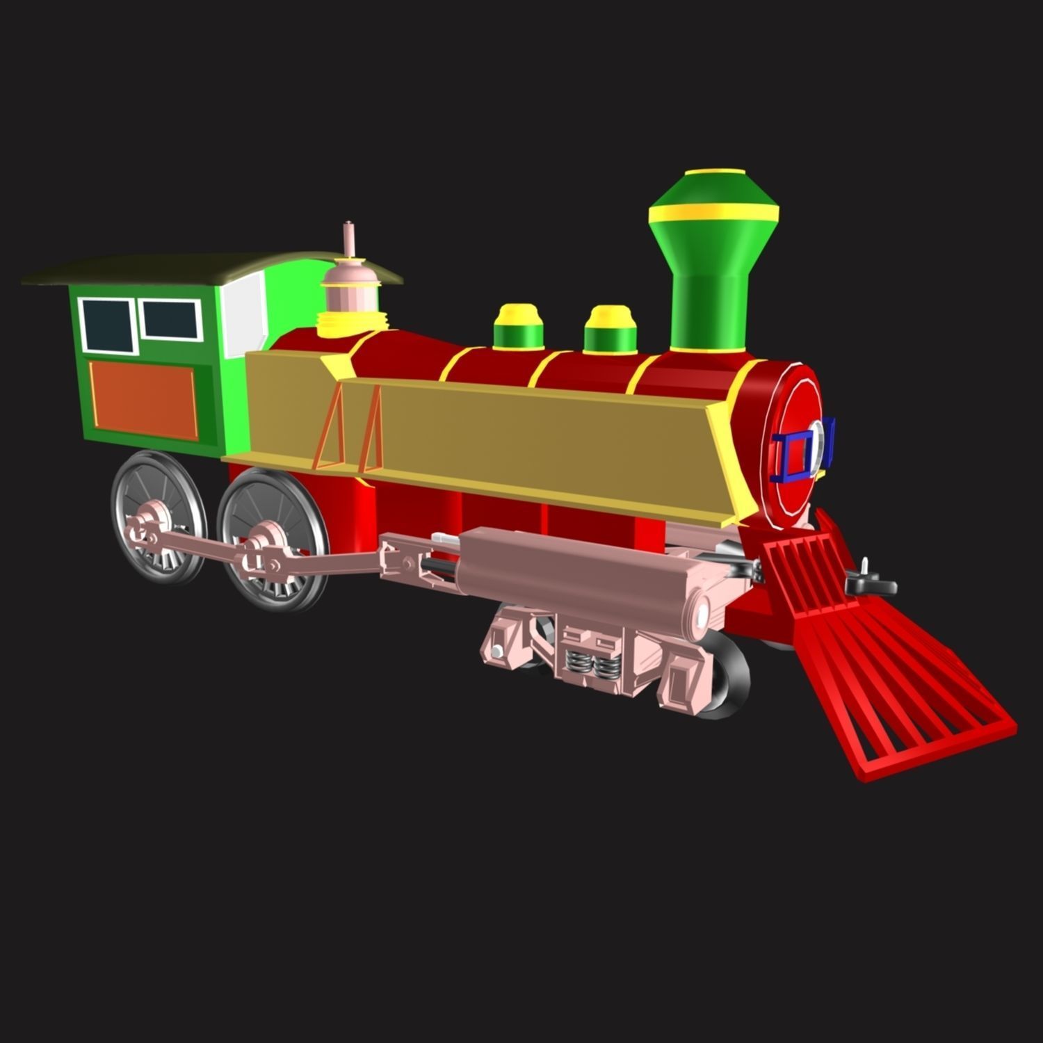 Toy Train Engine 02 3D model_6
