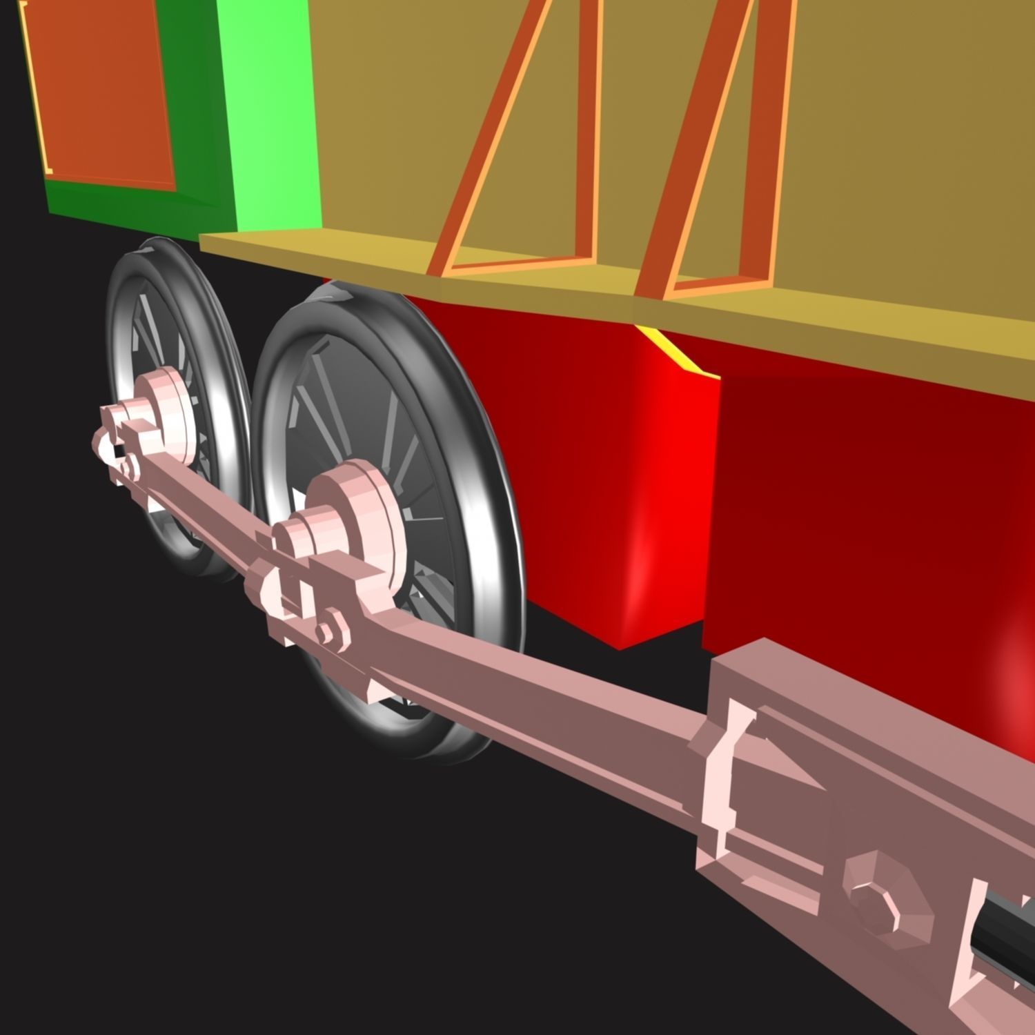 Toy Train Engine 02 3D model_13