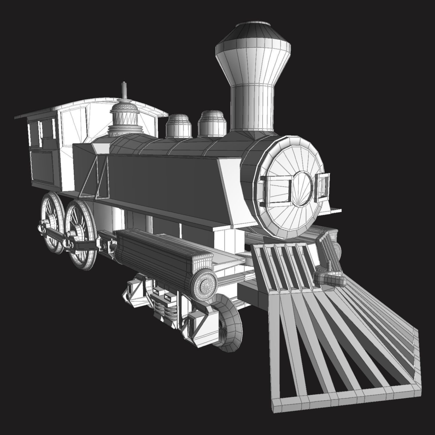 Toy Train Engine 02 3D model_14