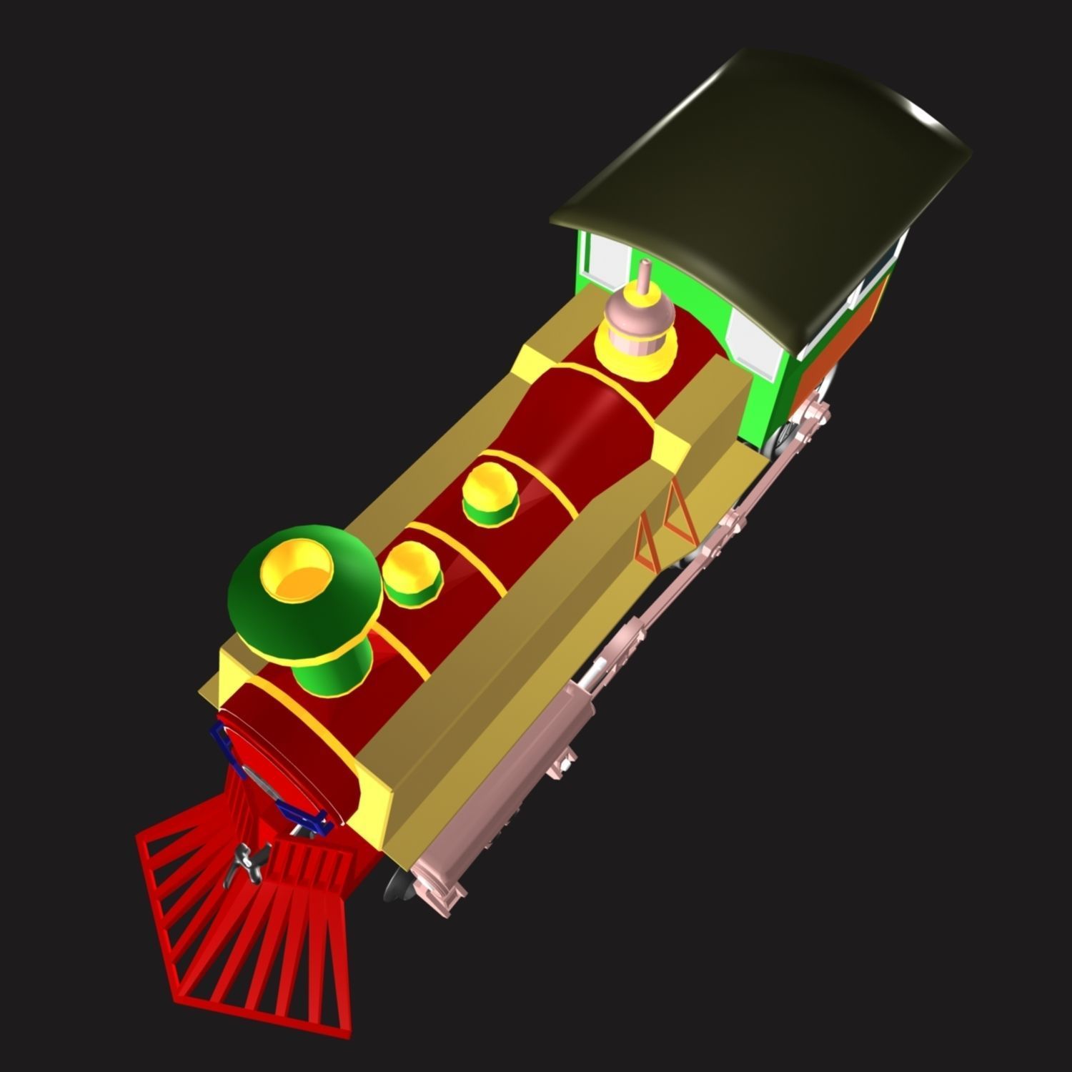 Toy Train Engine 02 3D model_4