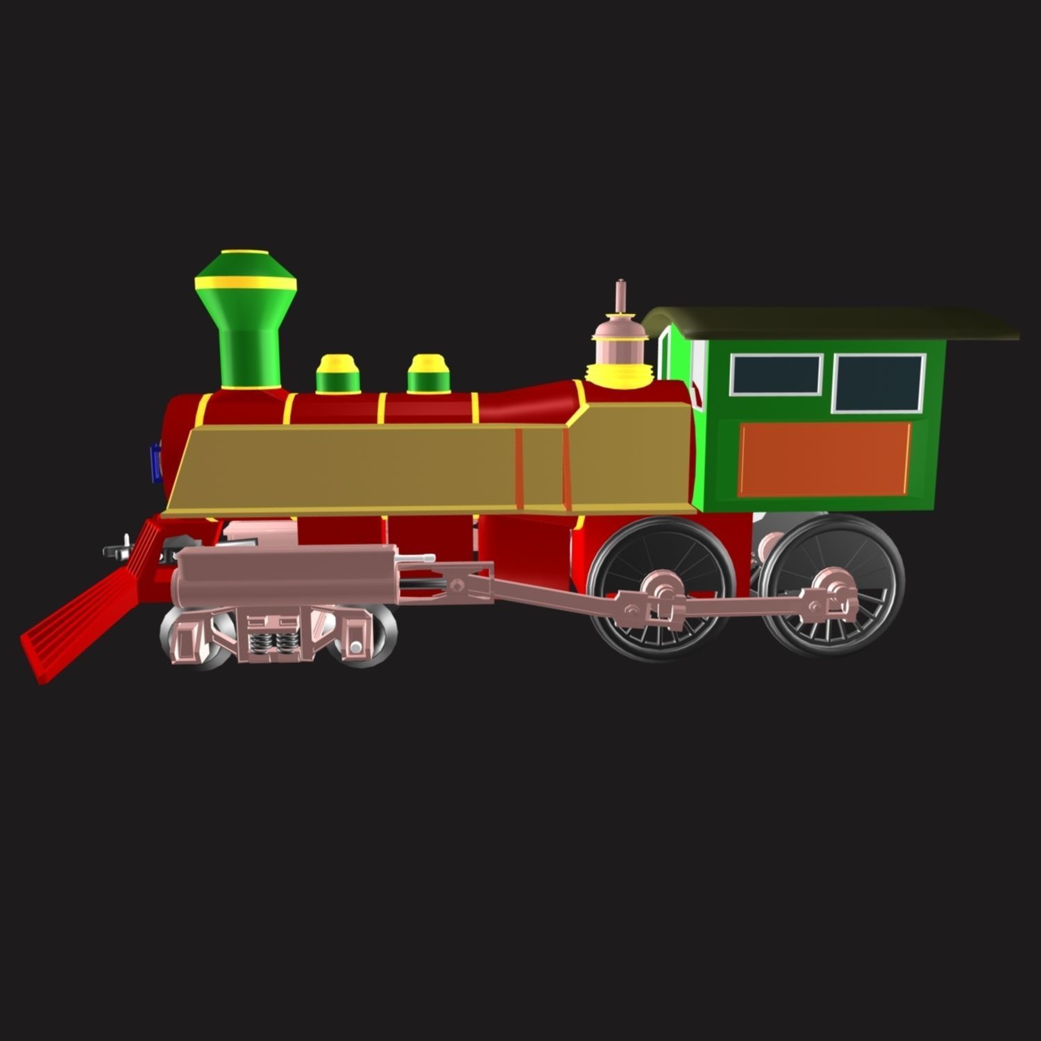 Toy Train Engine 02 3D model_1