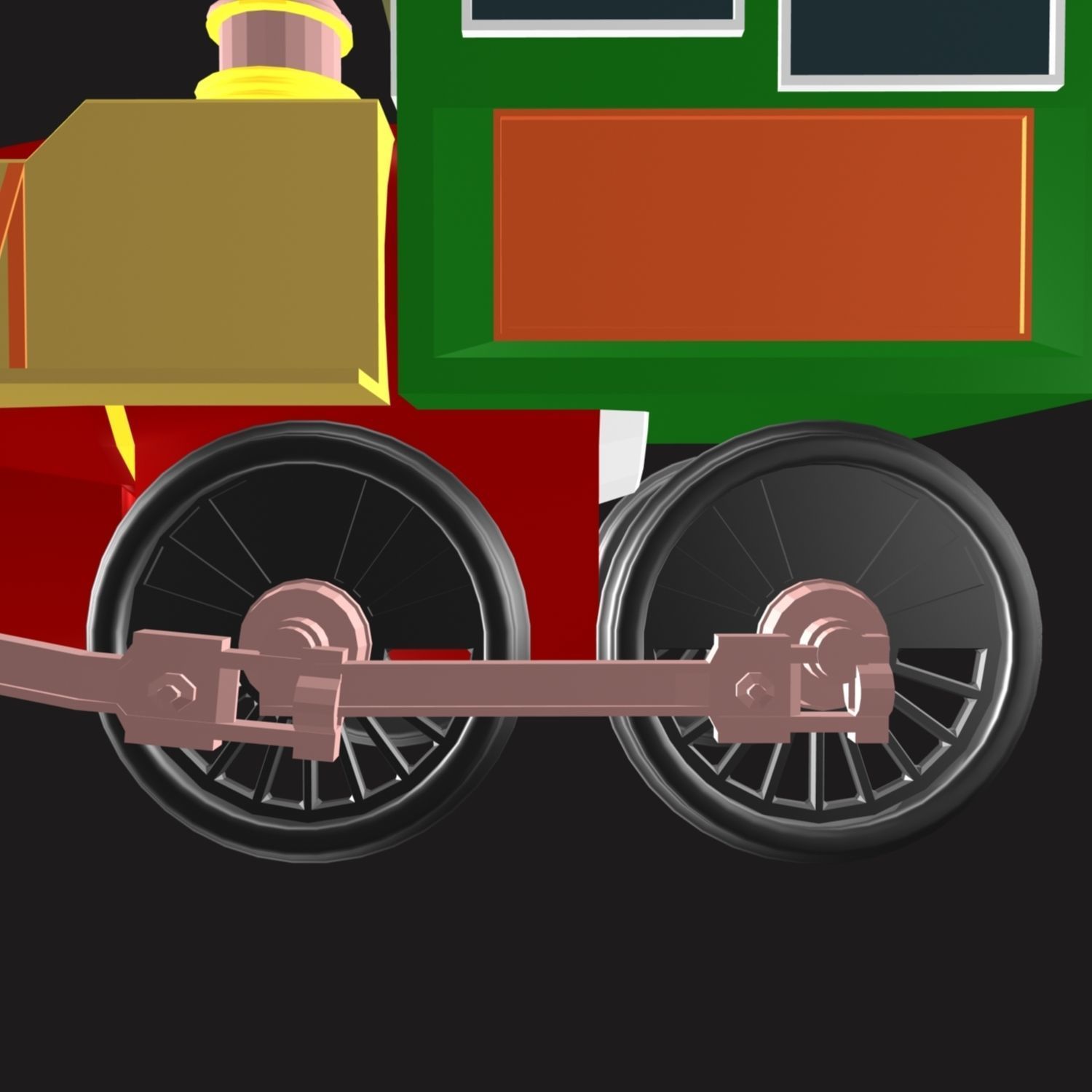 Toy Train Engine 02 3D model_7
