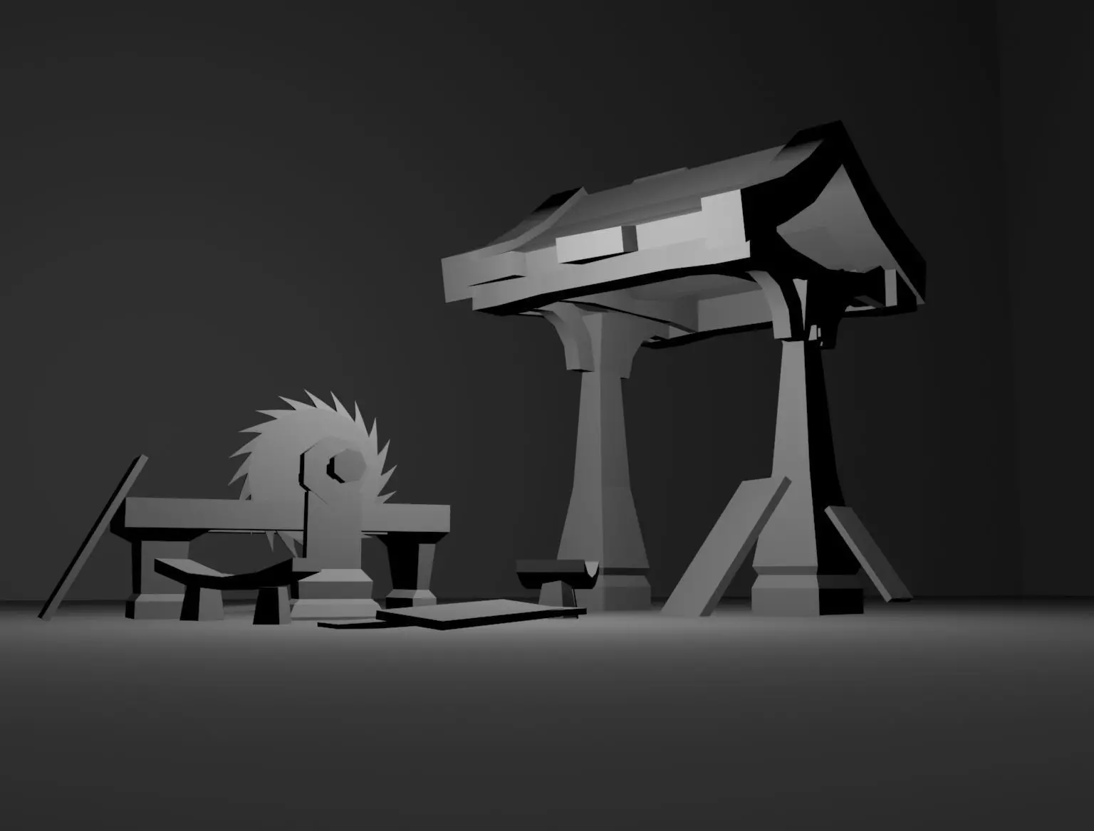 Lumber Mill Low-poly Low-poly 3D model