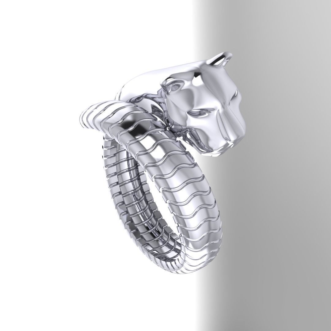 NN013 panther ring 3D print model_1