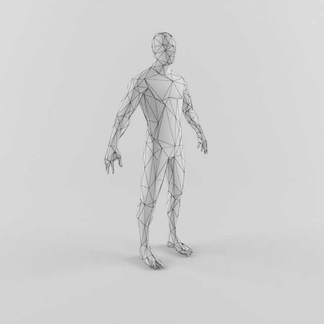 Low Poly Male Base Mesh 3d Model Low-poly 3D model_4