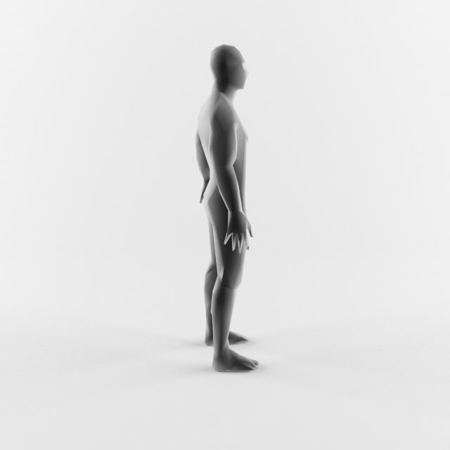 Low Poly Male Base Mesh 3d Model Low-poly 3D model_1