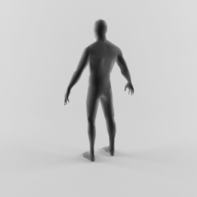 Low Poly Male Base Mesh 3d Model Low-poly 3D model_3