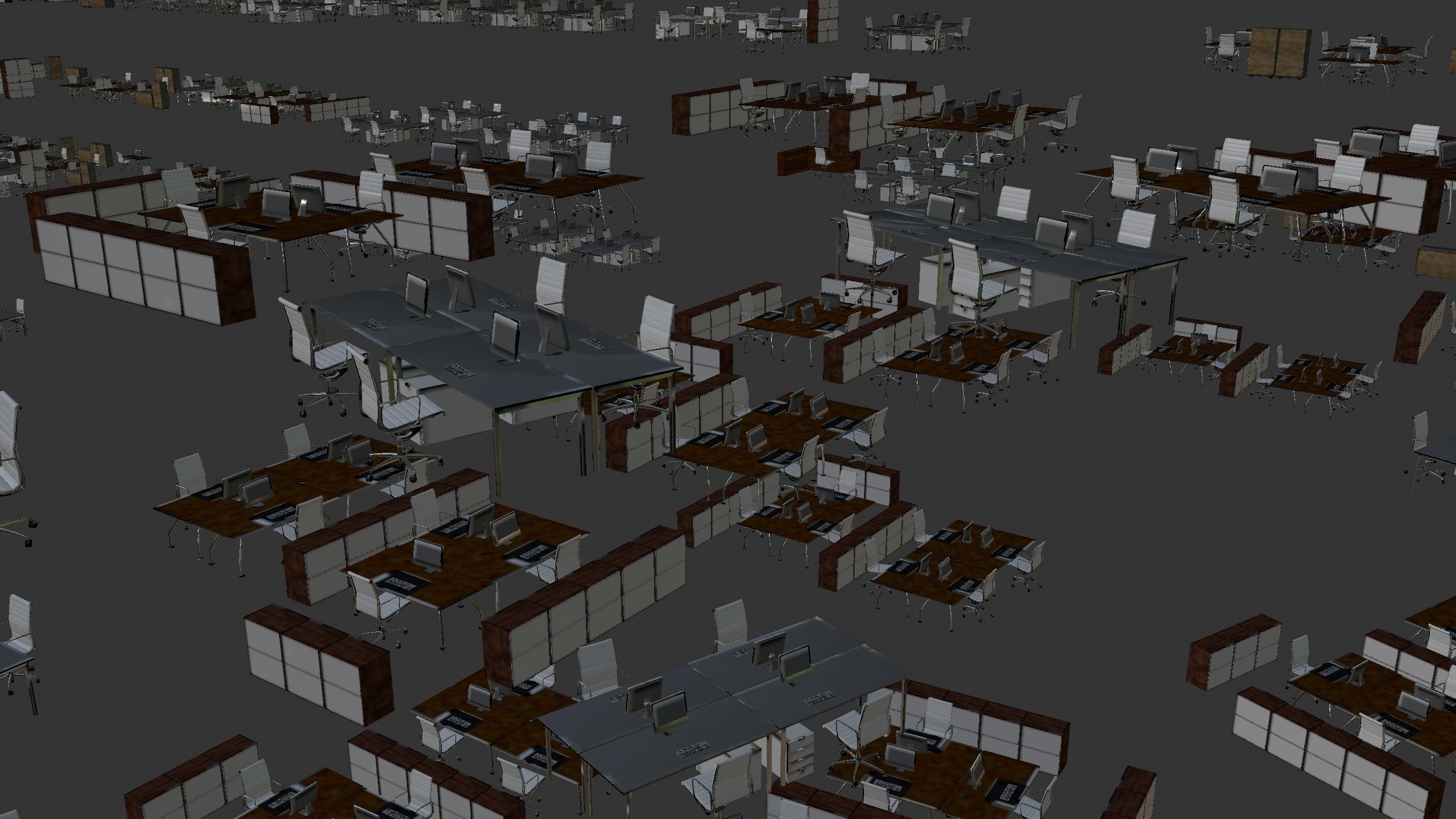 Modern Office Building with carpark Low-poly 3D model_67