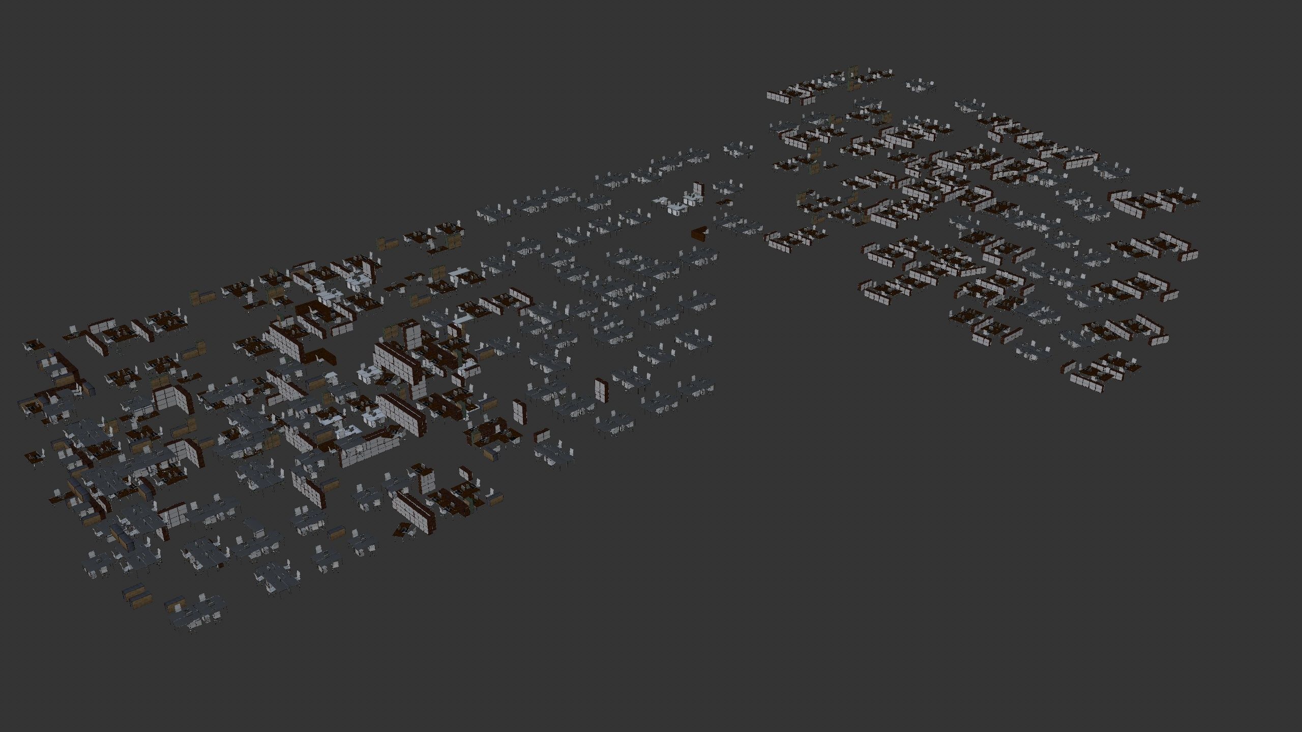 Modern Office Building with carpark Low-poly 3D model_68