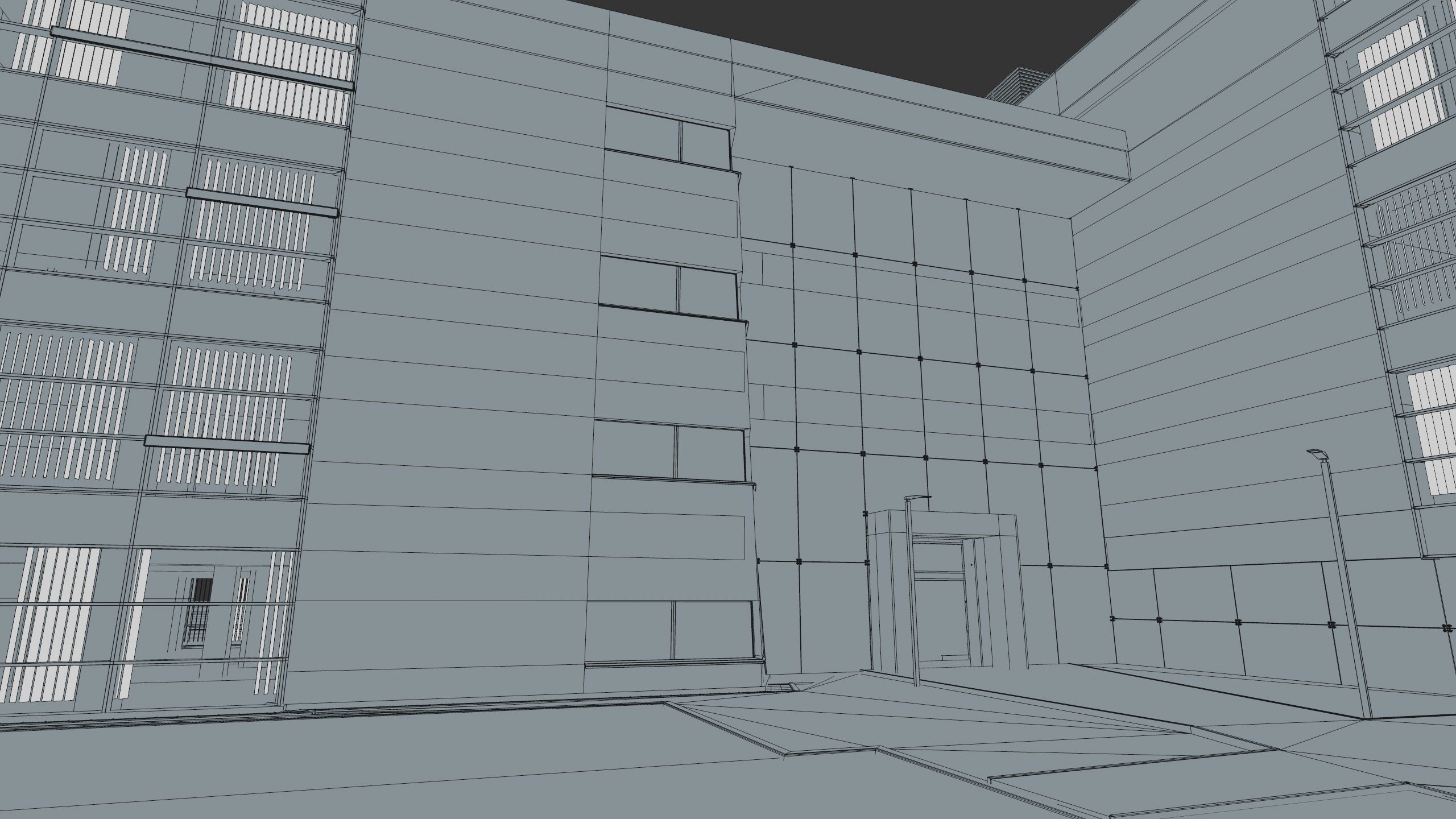 Modern Office Building with carpark Low-poly 3D model_64