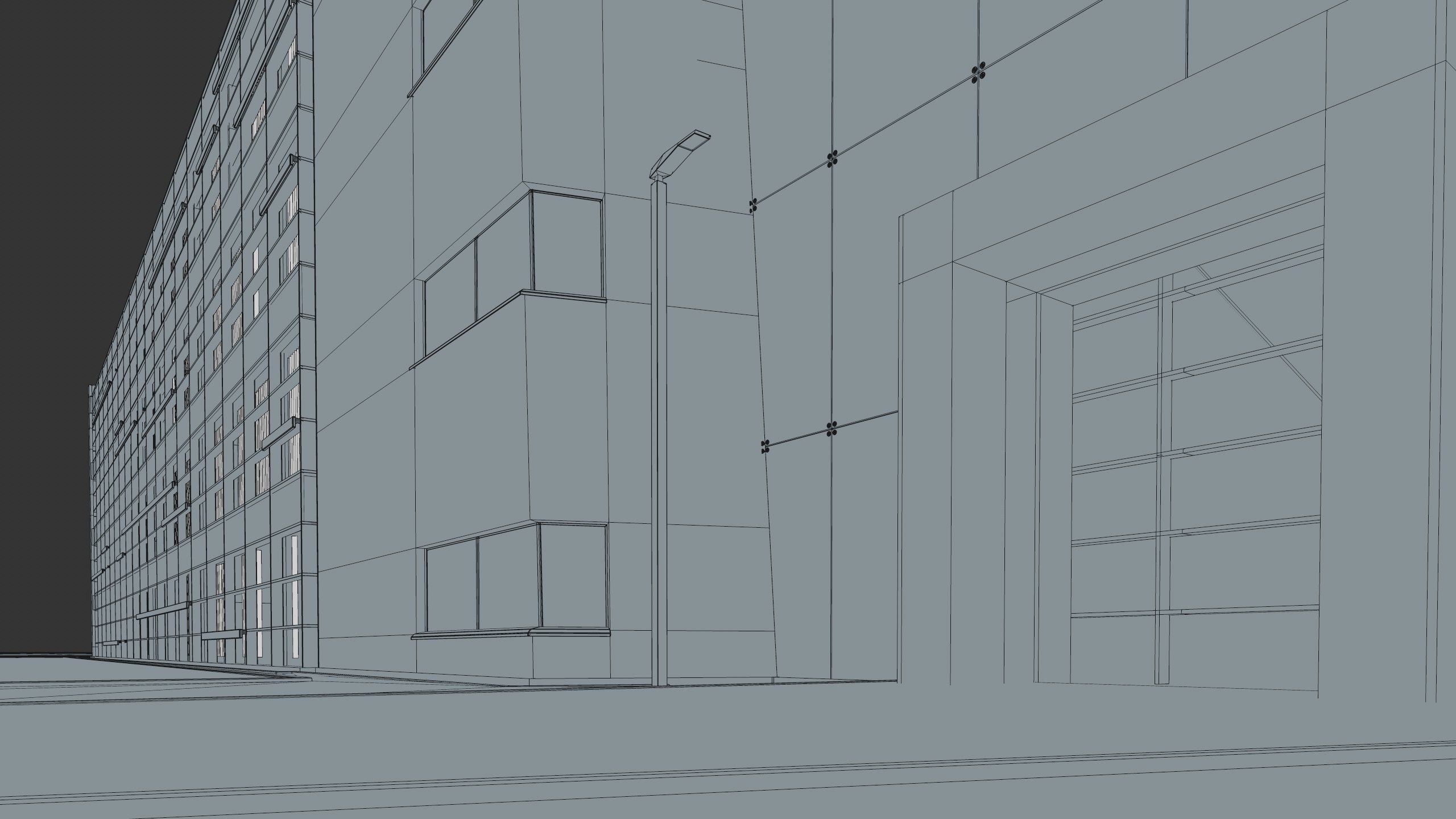 Modern Office Building with carpark Low-poly 3D model_66