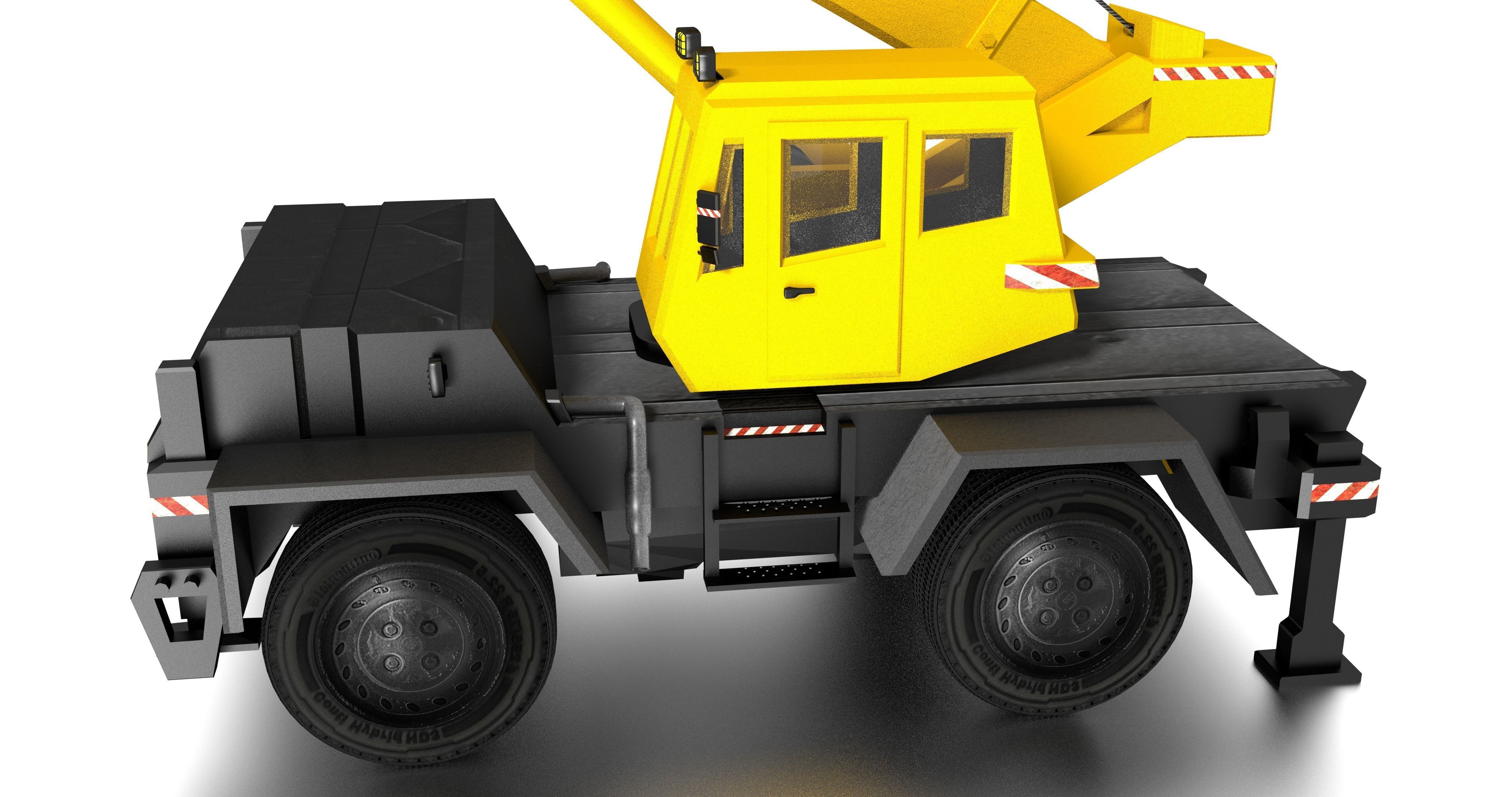 Crane Low-poly 3D model_6