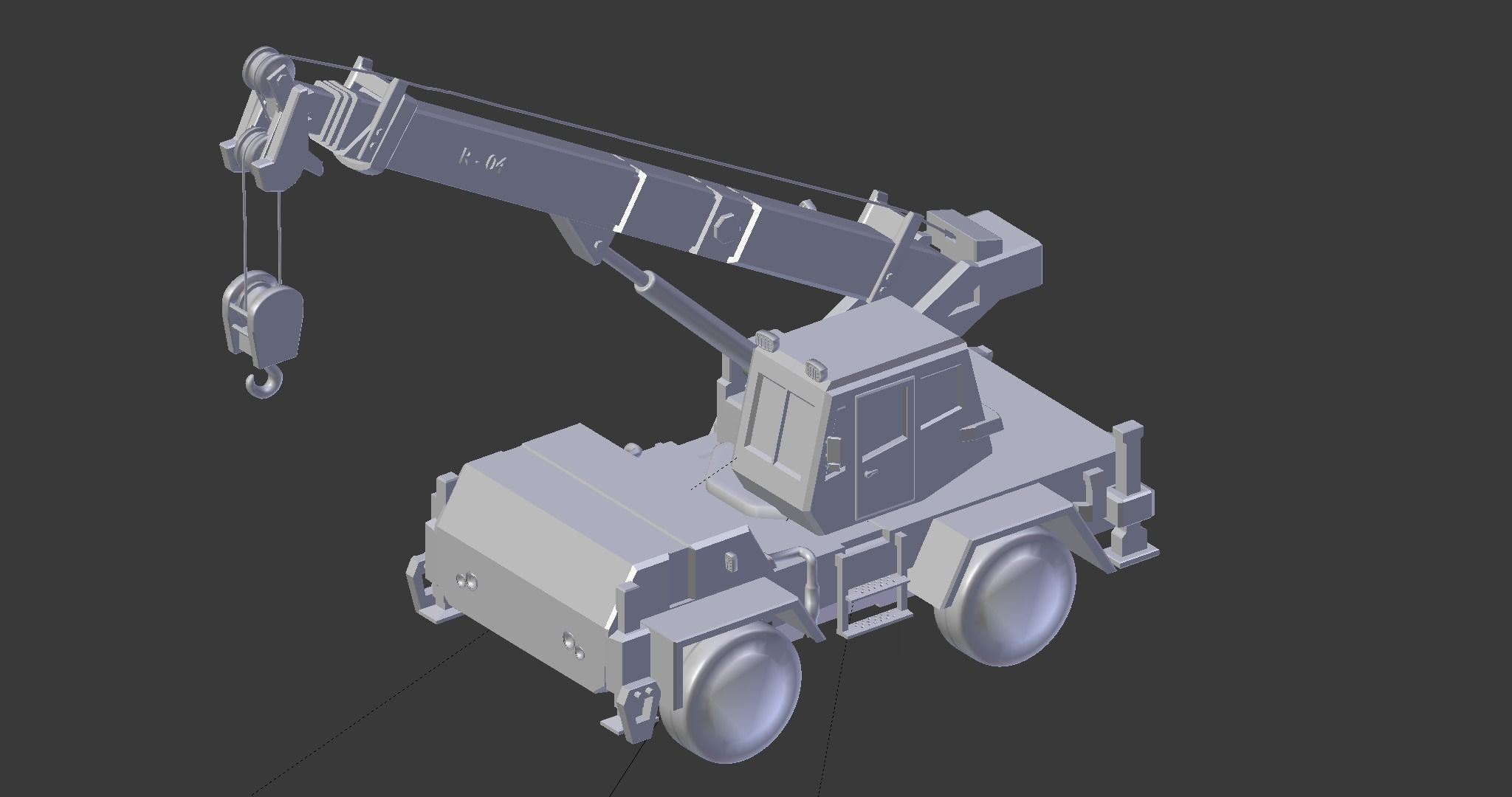 Crane Low-poly 3D model_7