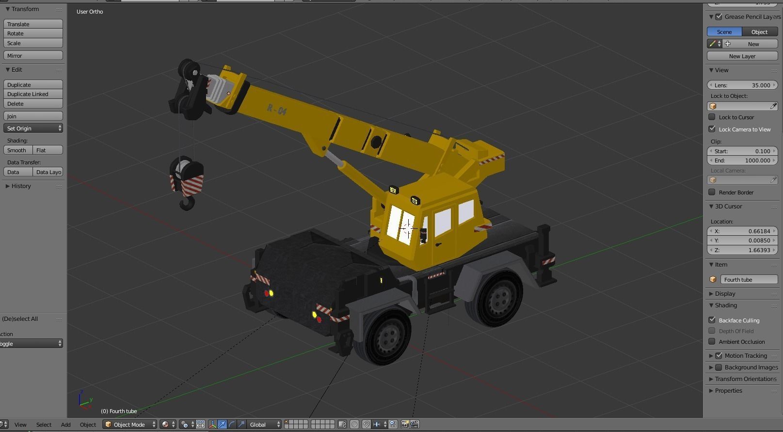 Crane Low-poly 3D model_8