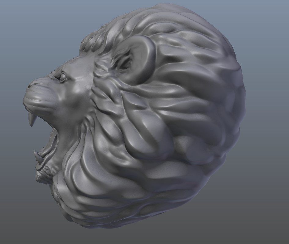 Roaring Lion head - 3D print model 3D print model_6