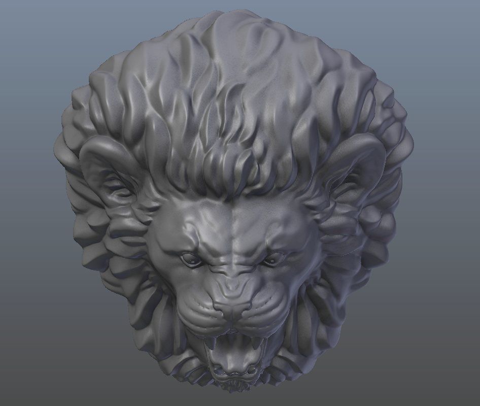Roaring Lion head - 3D print model 3D print model_8