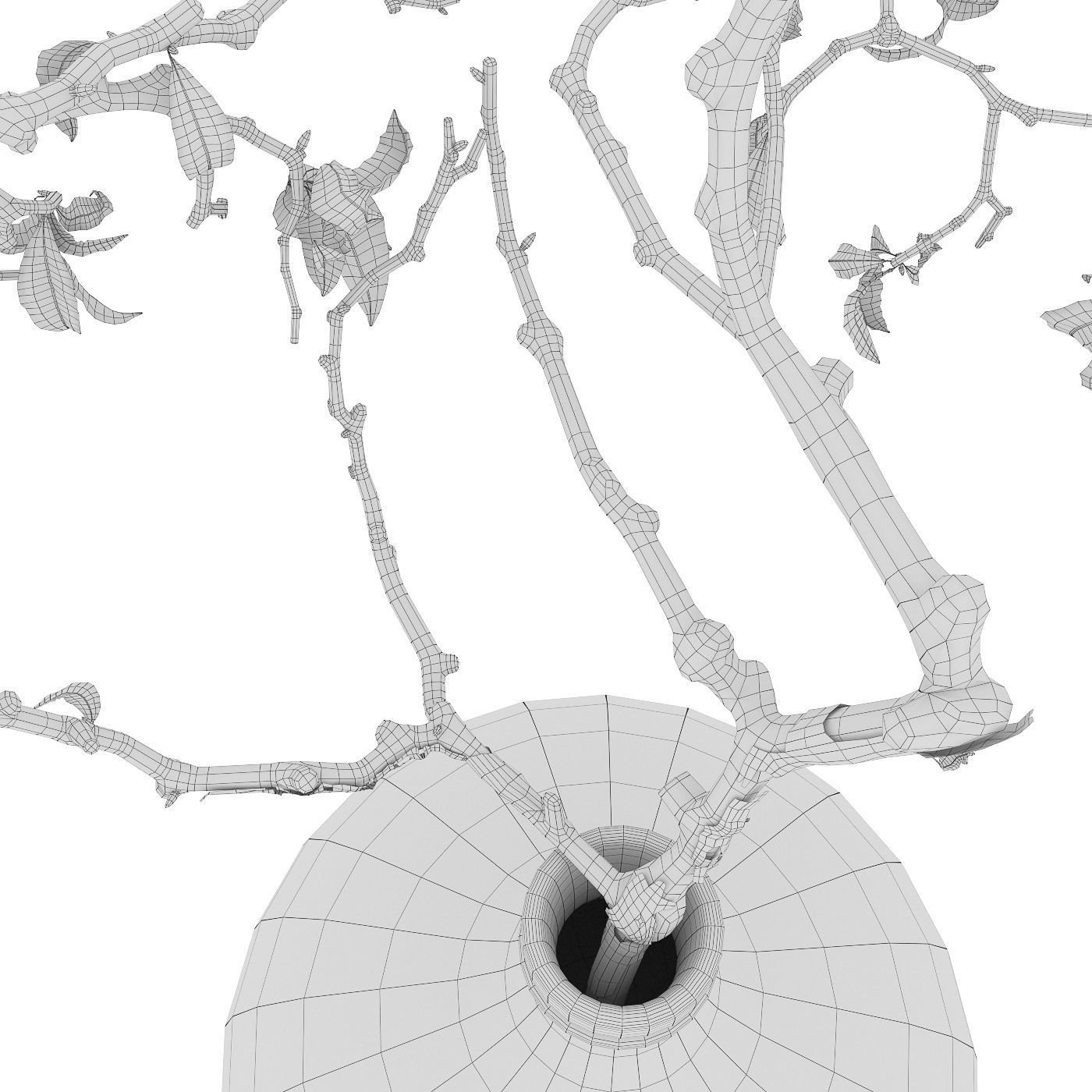 Branch in brown bottle 3D model_4