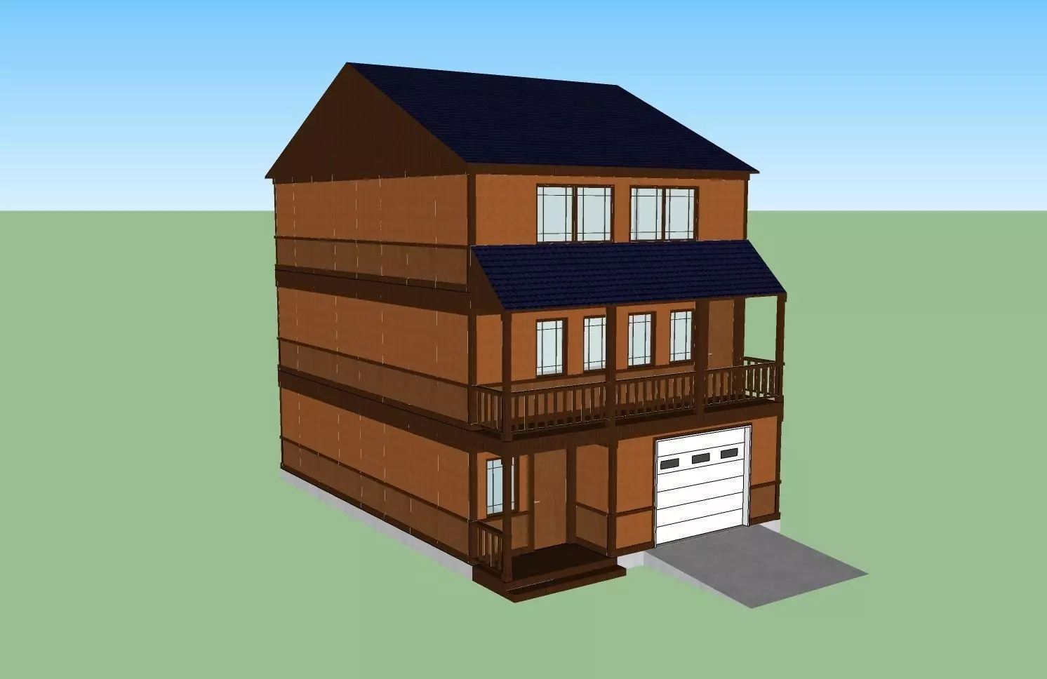 Compact House 2 Free 3D model_0