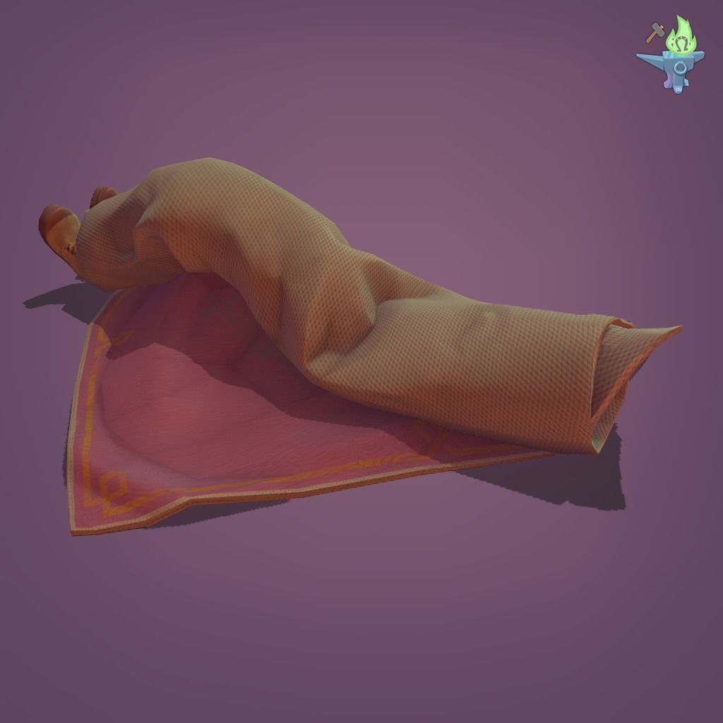 Body rolled in a carpet Low-poly 3D model_9