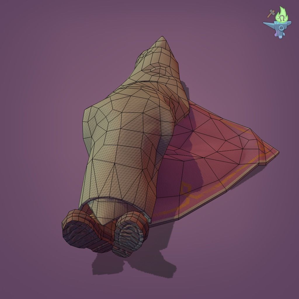Body rolled in a carpet Low-poly 3D model_12
