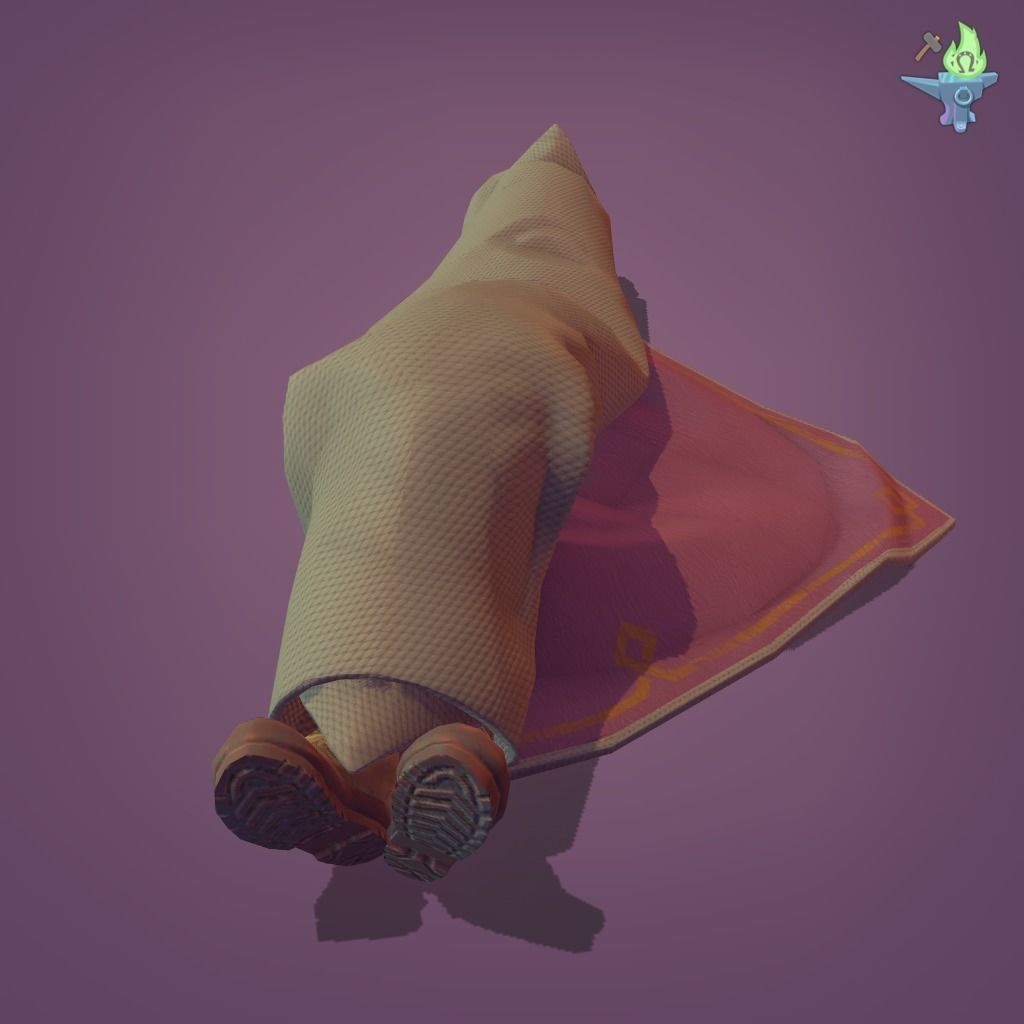 Body rolled in a carpet Low-poly 3D model_11
