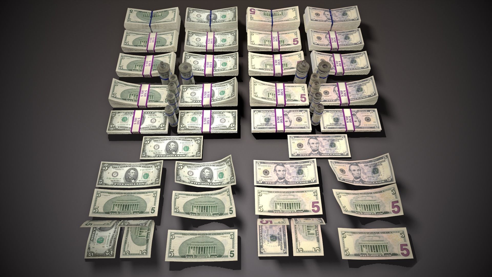 MoneyPack - American Dollars Low-poly 3D model_31