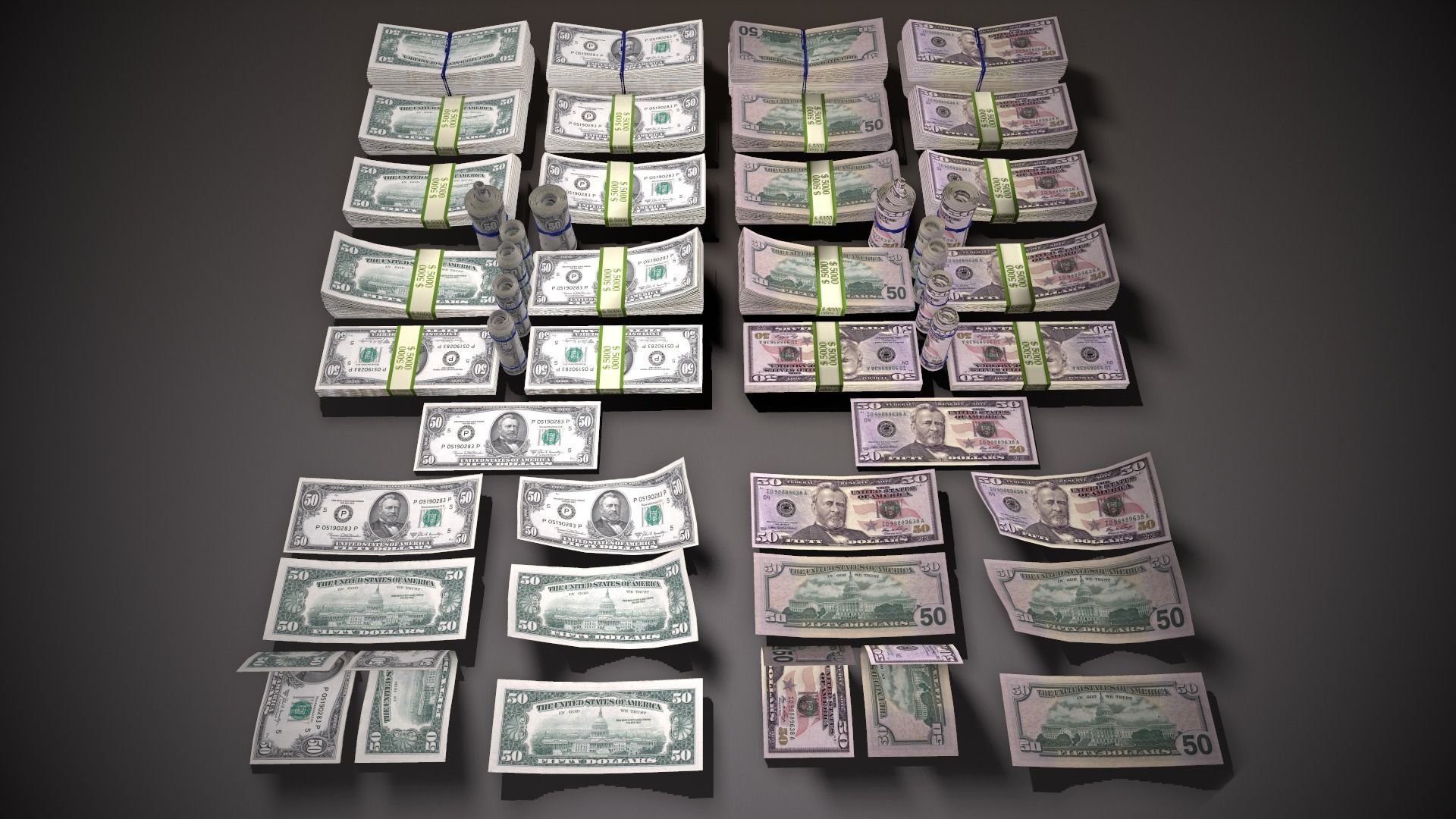 MoneyPack - American Dollars Low-poly 3D model_28