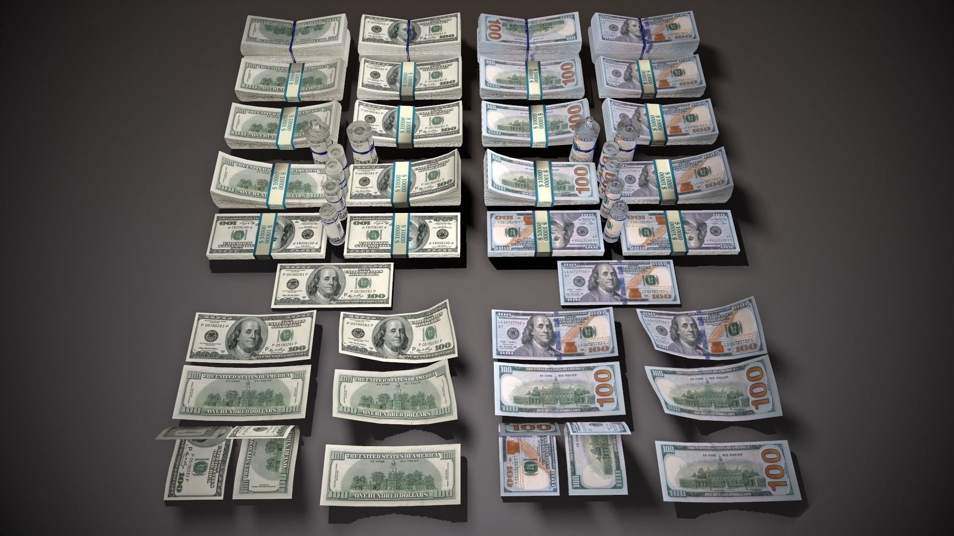 MoneyPack - American Dollars Low-poly 3D model_27