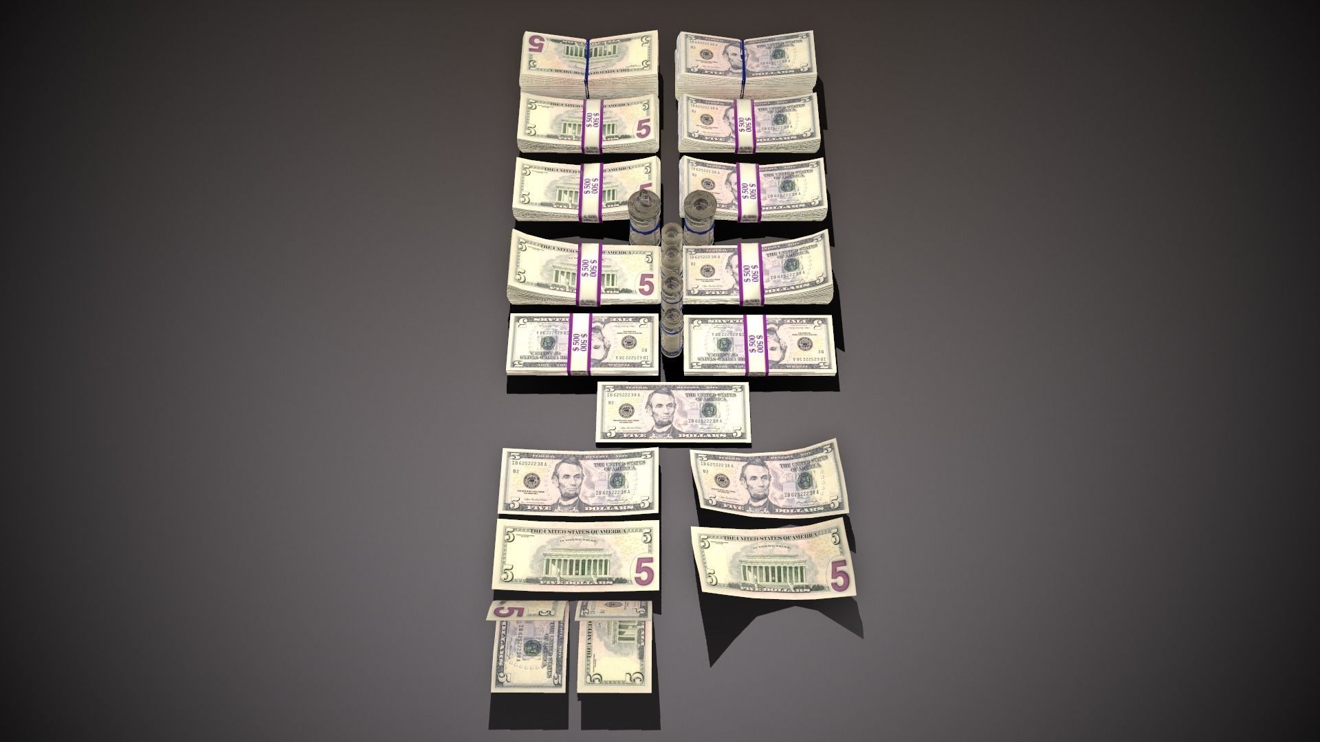 MoneyPack - American Dollars Low-poly 3D model_26