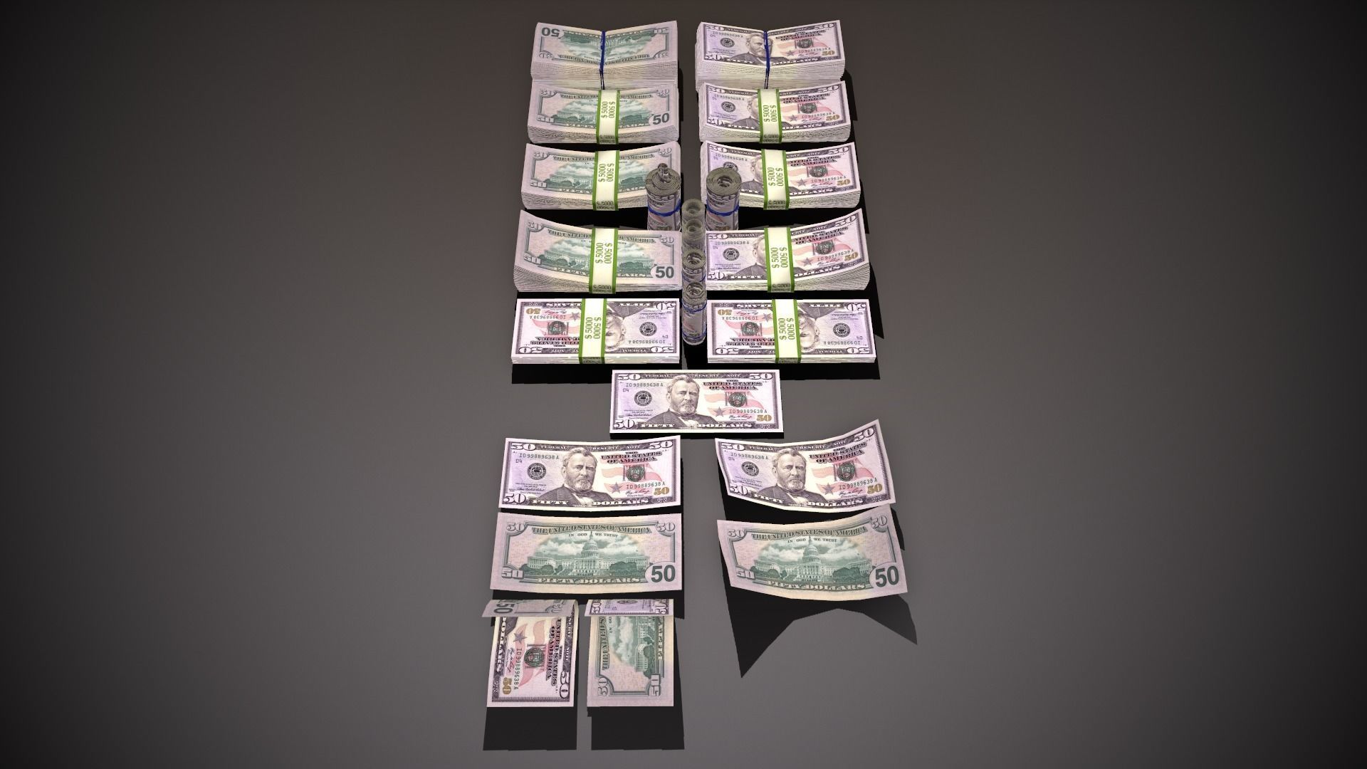MoneyPack - American Dollars Low-poly 3D model_20