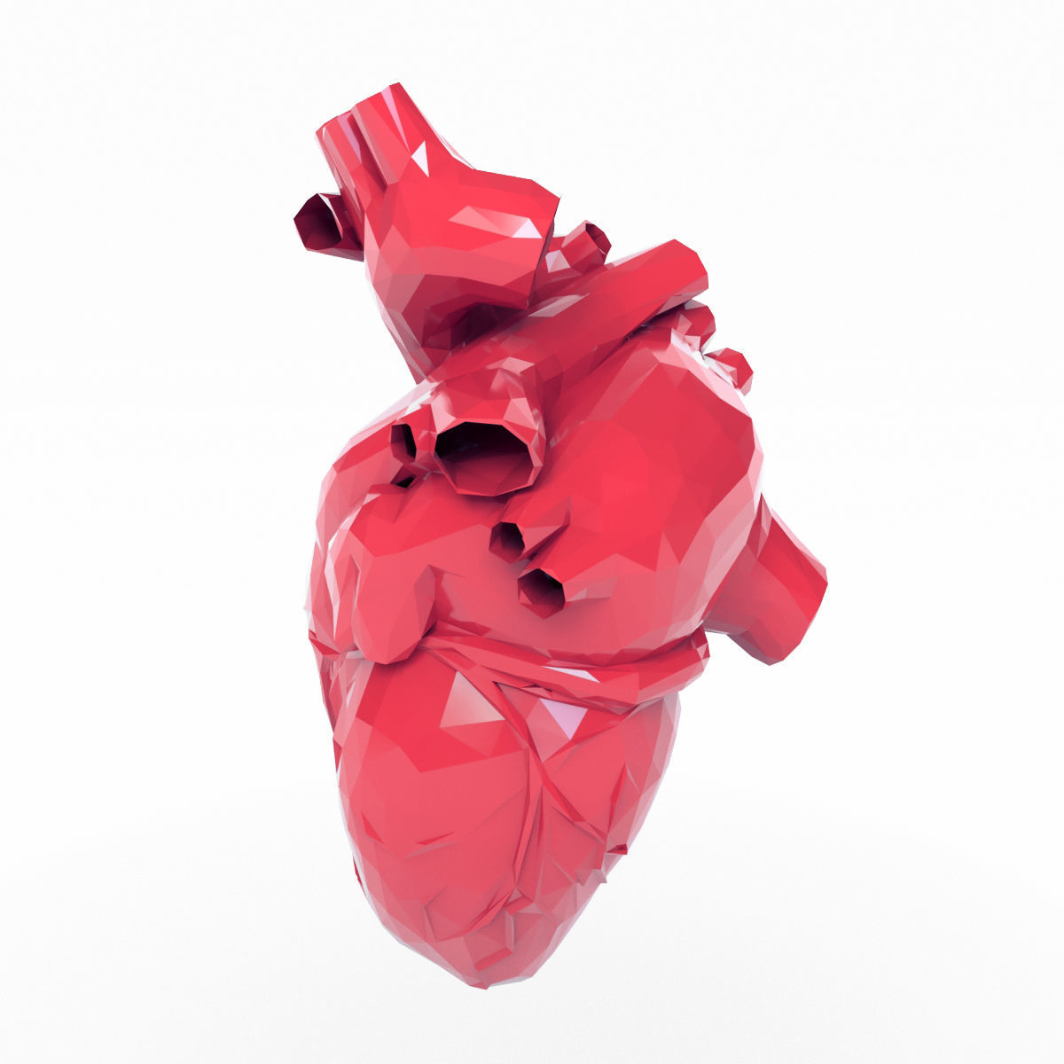 Low Poly Heart Low-poly 3D model_1