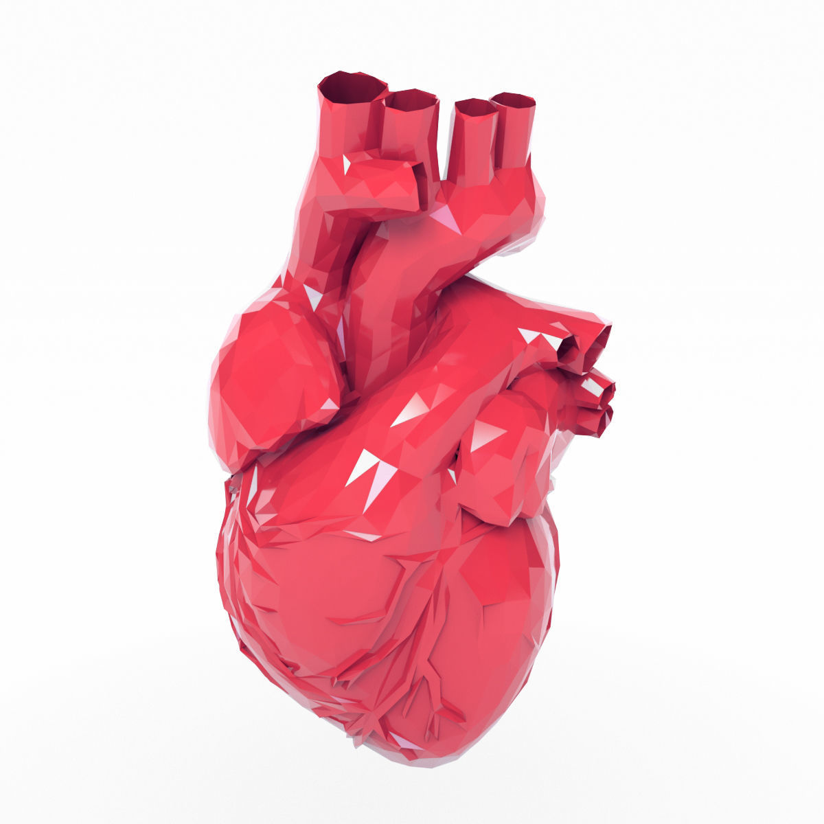 Low Poly Heart Low-poly 3D model_0
