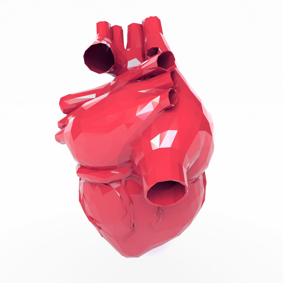 Low Poly Heart Low-poly 3D model_2