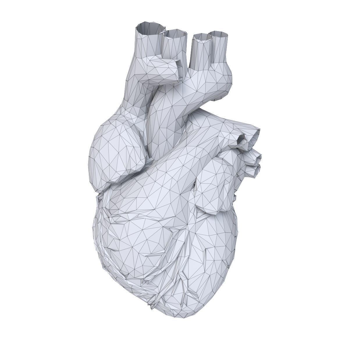 Low Poly Heart Low-poly 3D model_4